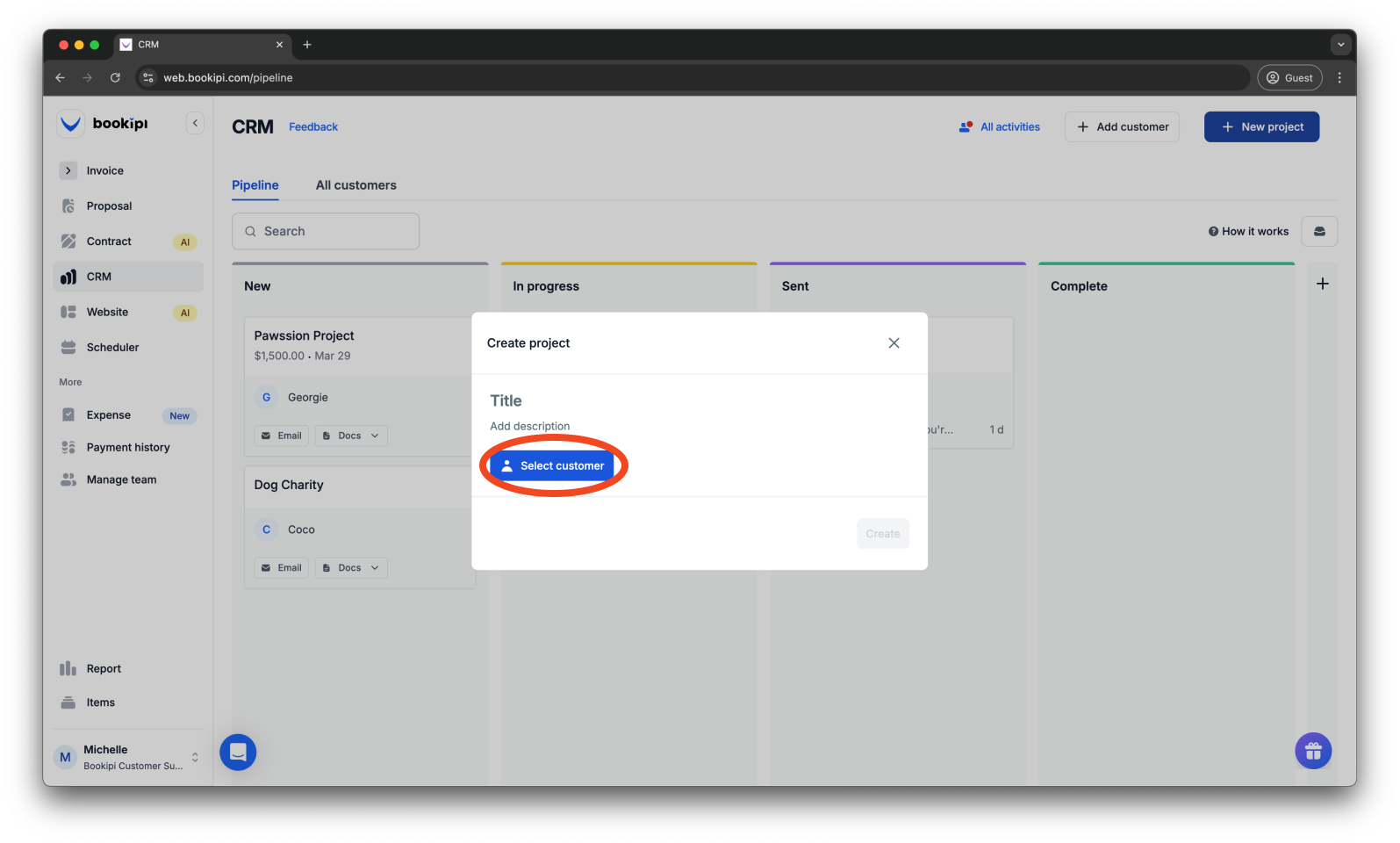 Uncategorized - How to create a project in Bookipi CRM - 5
