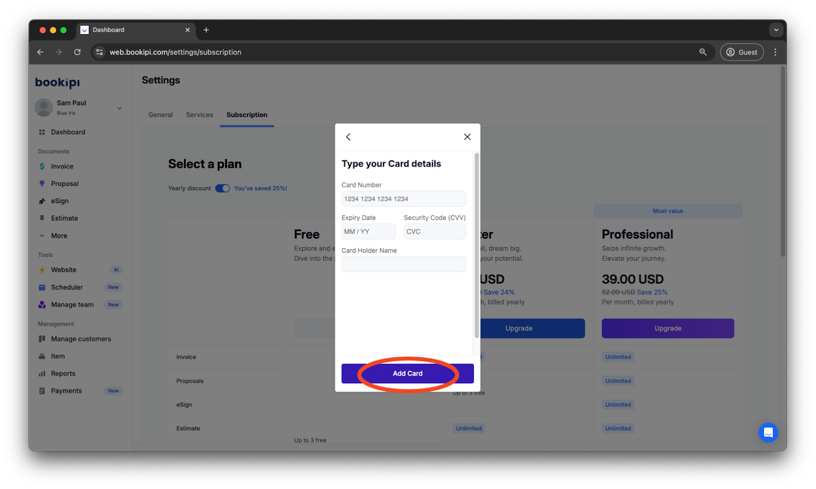 Bookipi Subscriptions - How to subscribe for multiple businesses - 9