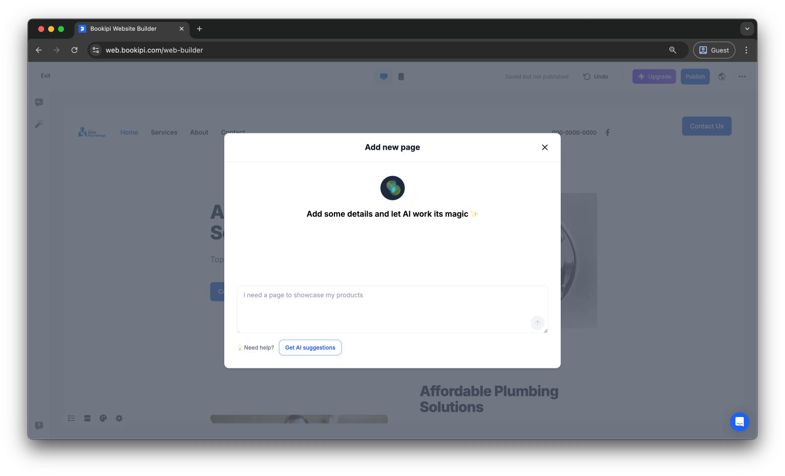 Uncategorized - How to add, edit, rename, and delete a page in Bookipi AI Website Builder - 5