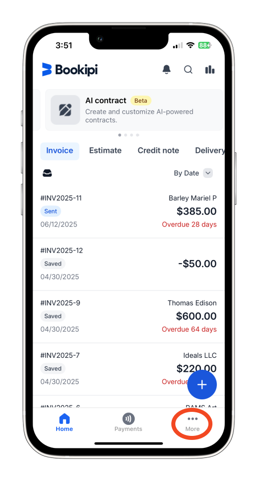 Uncategorized - How to add a deposit on the invoice using the mobile app - 1