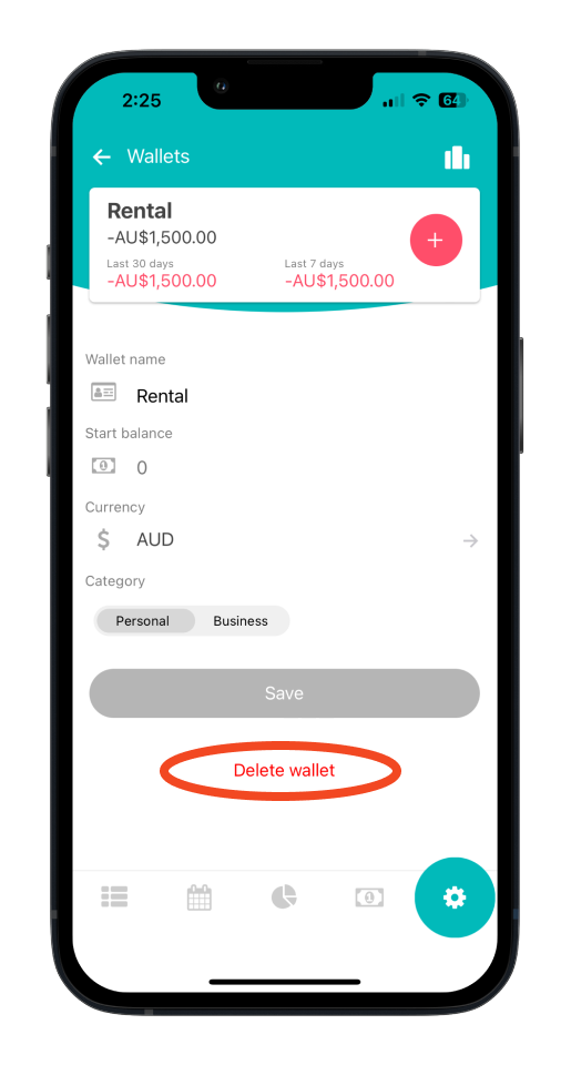 Bookipi Expense - How to delete a wallet in Bookipi Expense - 3