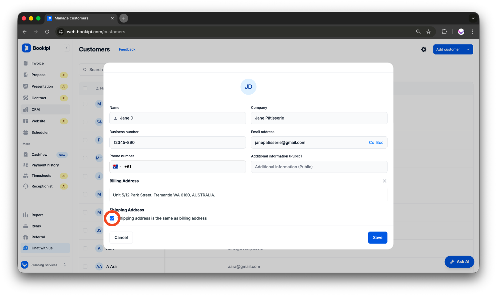 Invoice Web V2 - How to create, edit, copy and delete a customer - 6