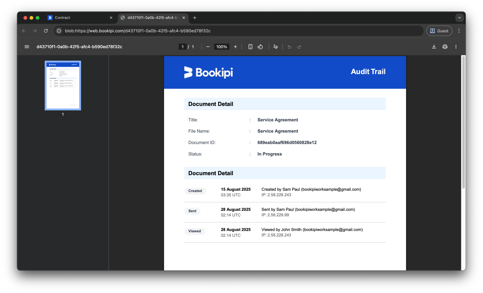 Uncategorized - How to use the audit trail in Bookipi eSign - 5