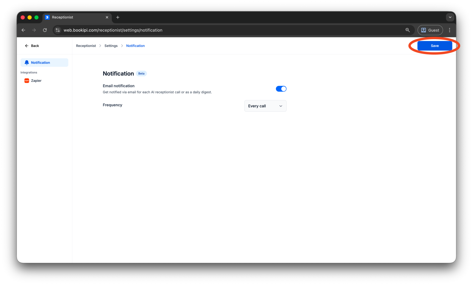 Uncategorized - How to enable notifications for Bookipi AI Receptionist - 7