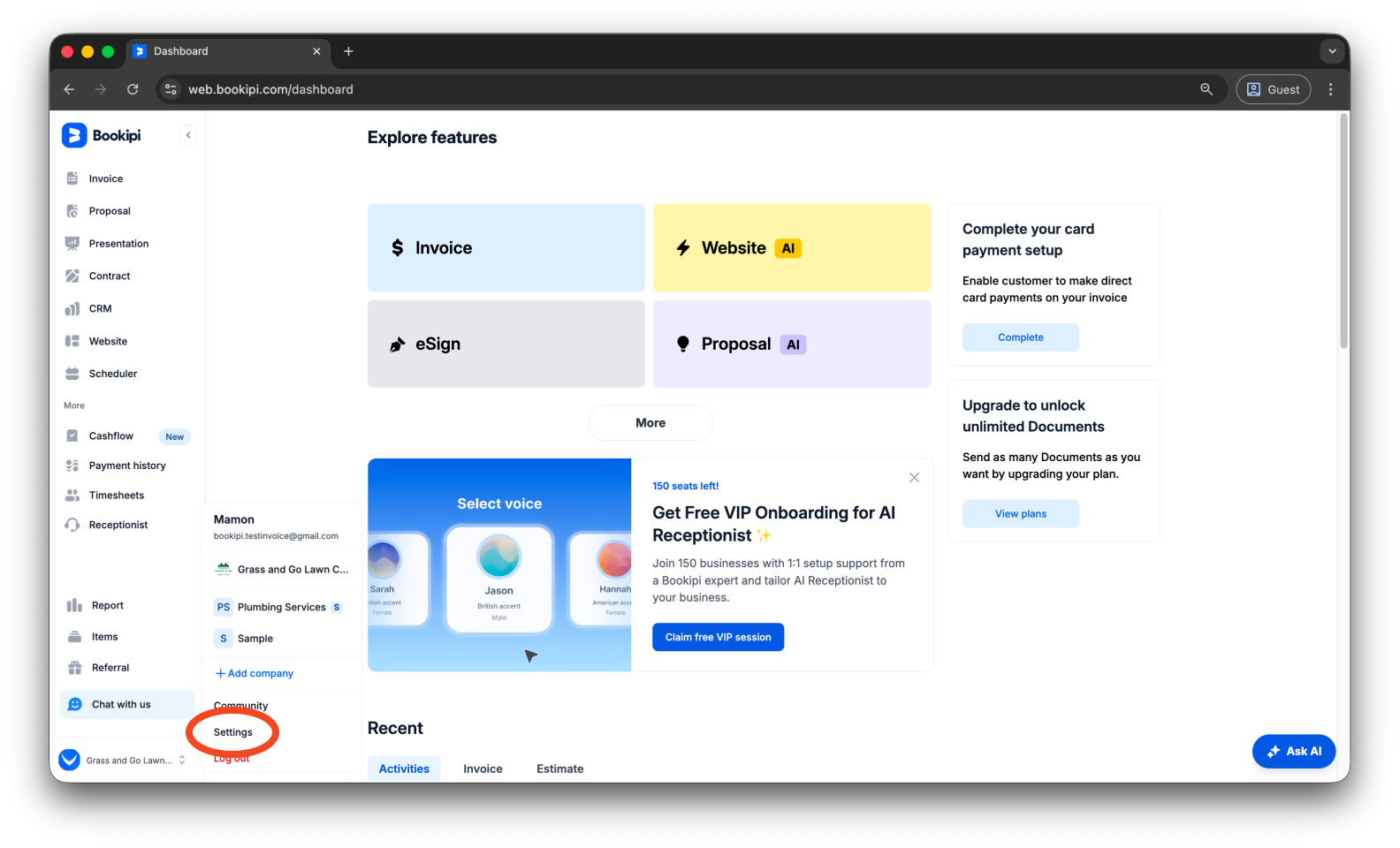 Uncategorized - How to subscribe to the AI Receptionist - 2