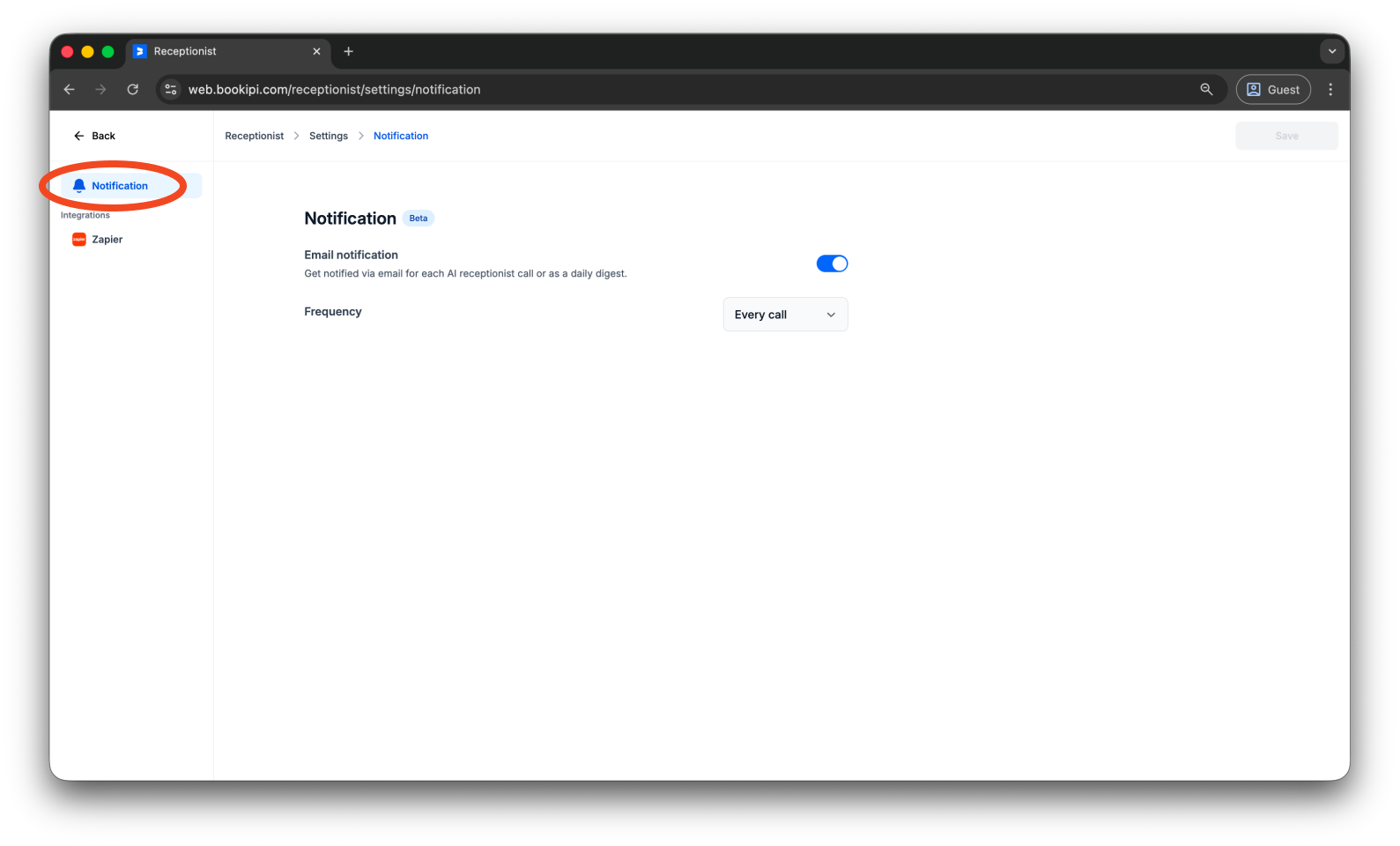 Uncategorized - How to enable notifications for Bookipi AI Receptionist - 3