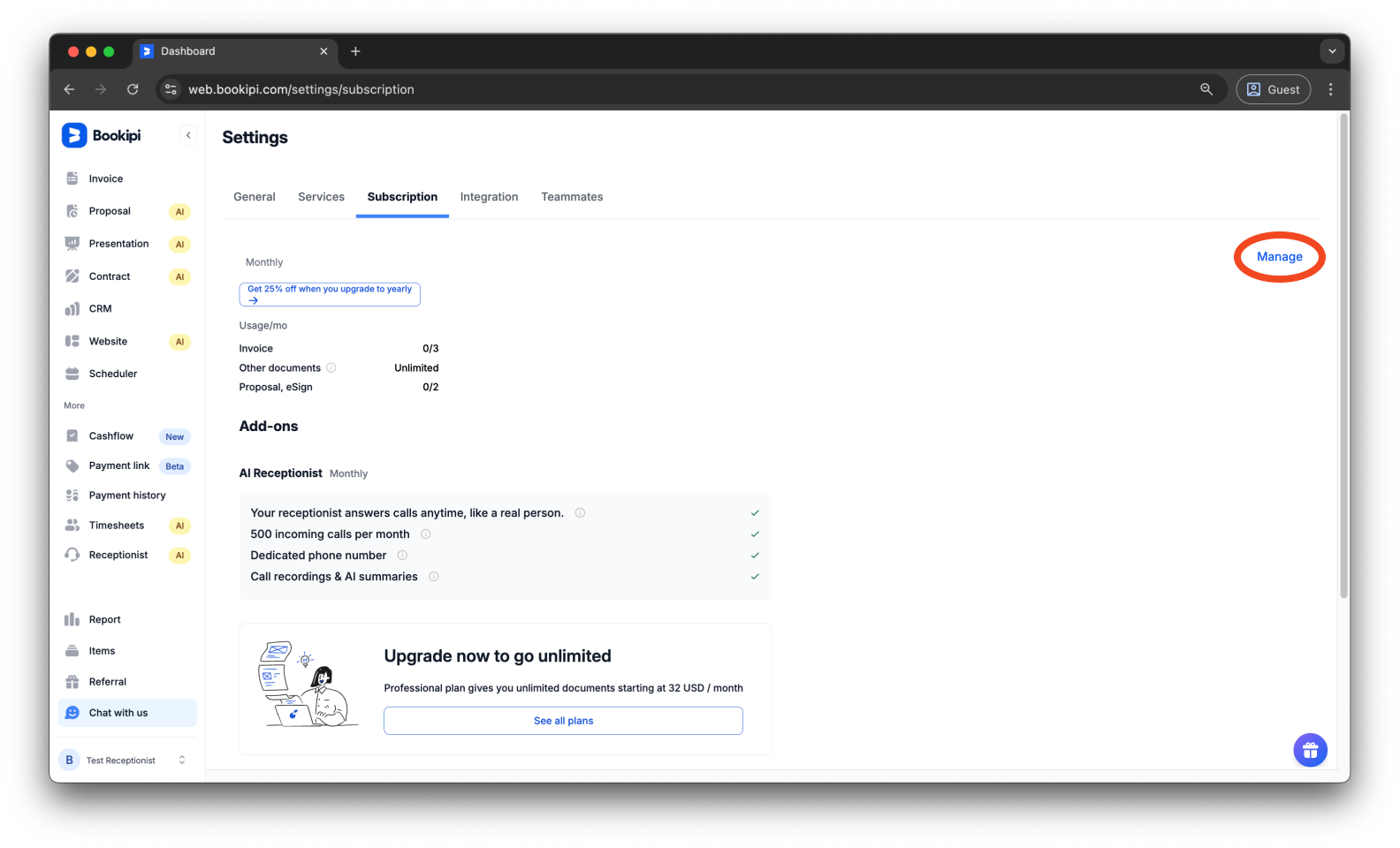 Uncategorized - How to cancel the subscription for AI Receptionist - 4