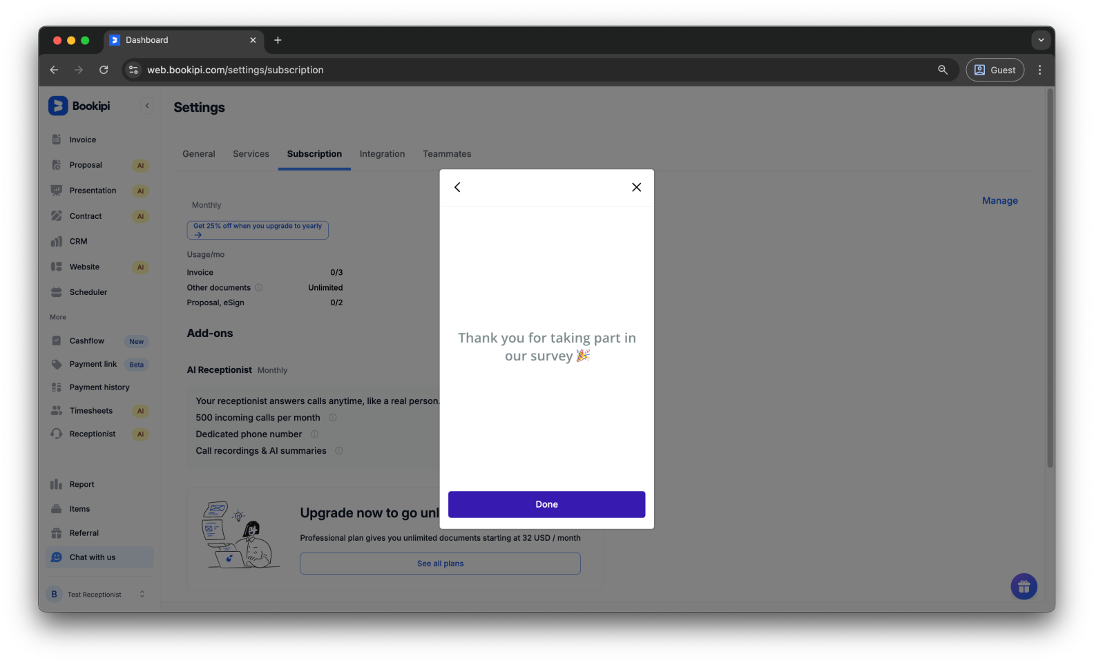 Uncategorized - How to cancel the subscription for AI Receptionist - 11
