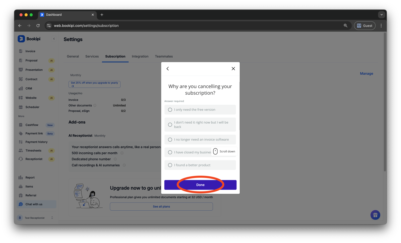 Uncategorized - How to cancel the subscription for AI Receptionist - 10