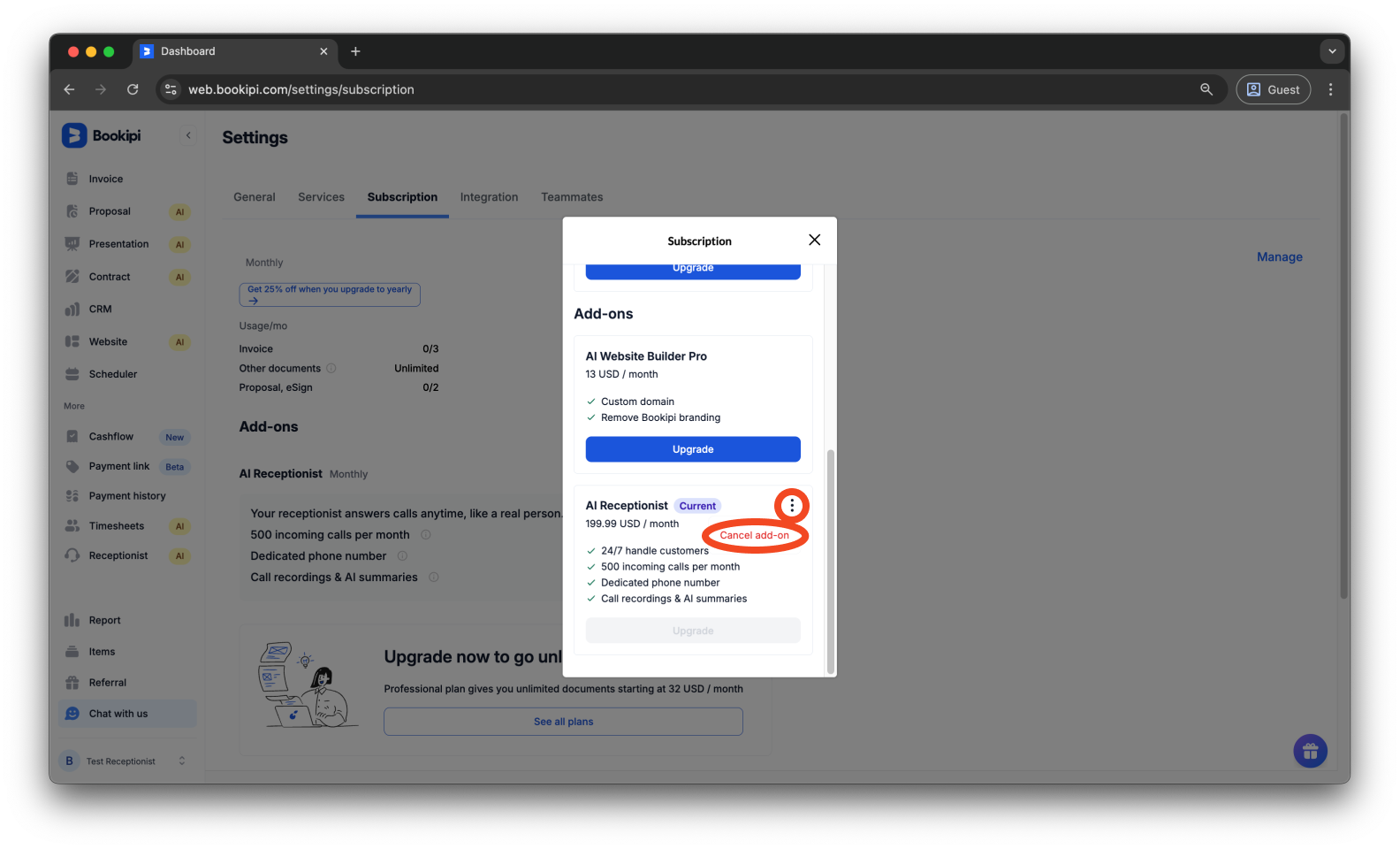 Uncategorized - How to cancel the subscription for AI Receptionist - 7