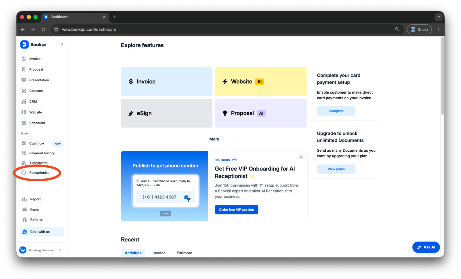 Uncategorized - How to subscribe to the AI Receptionist - 9