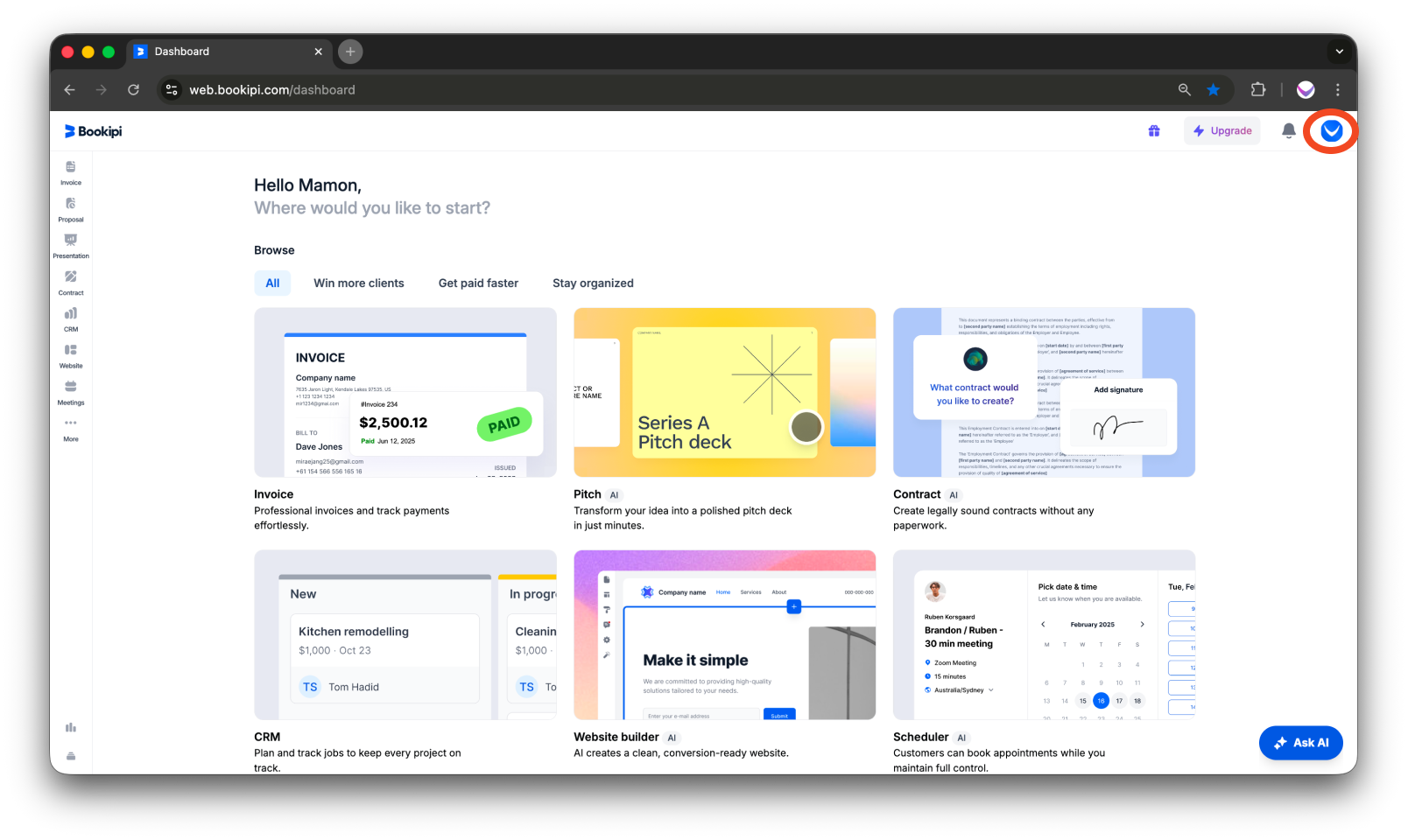 Invoice Web V2 - How to add another business - 1