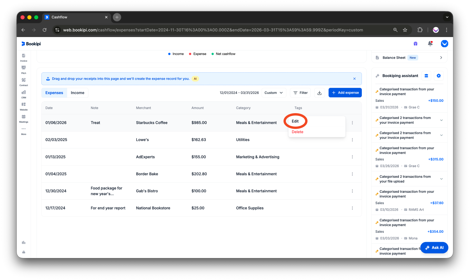 Uncategorized - How to edit expense in the Web App - 5