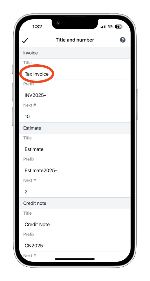 Invoice Mobile App - How to rename the document type - 5