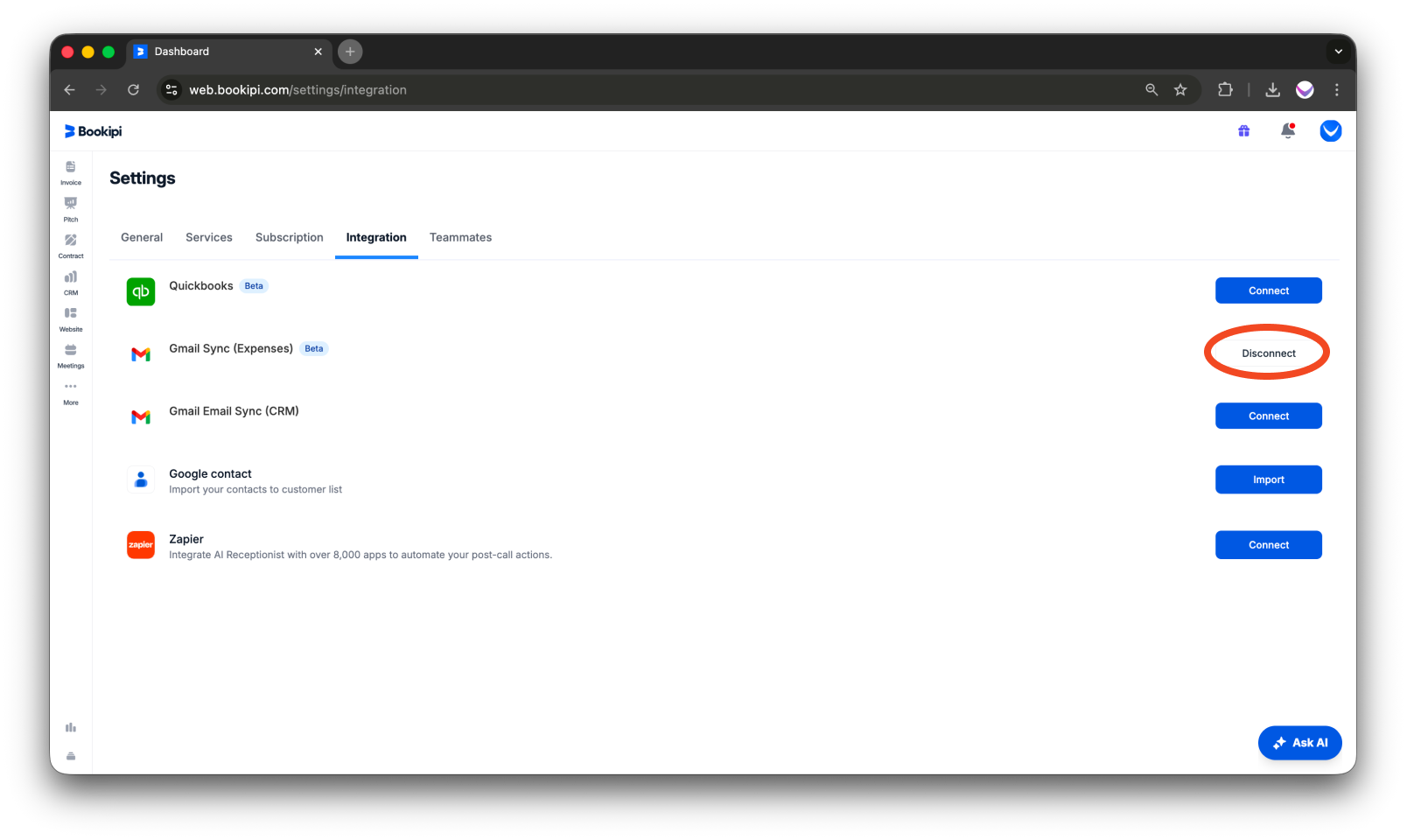 Uncategorized - How to disconnect Gmail synced to Expenses - 5