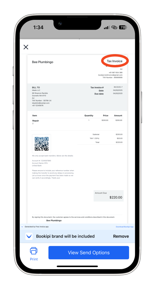 Invoice Mobile App - How to rename the document type - 8