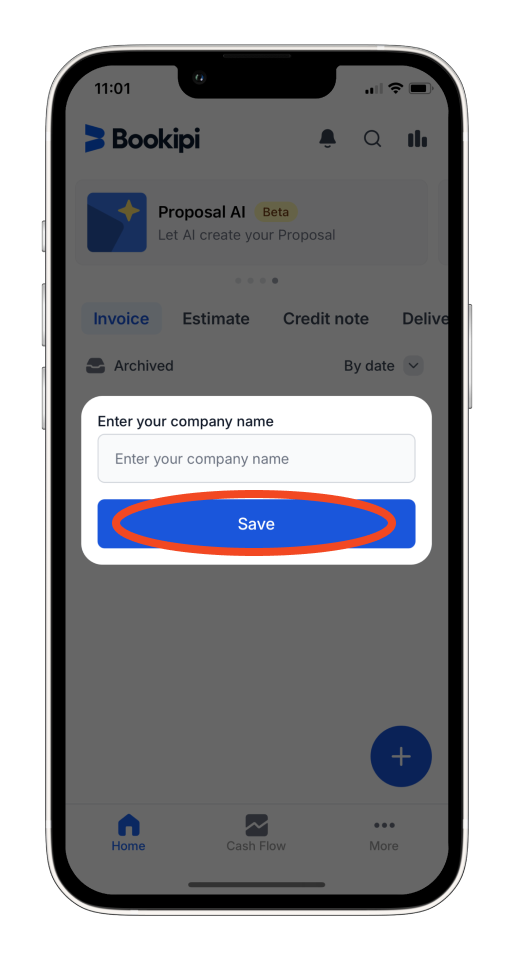 Invoice Mobile App - How to create an account - 5