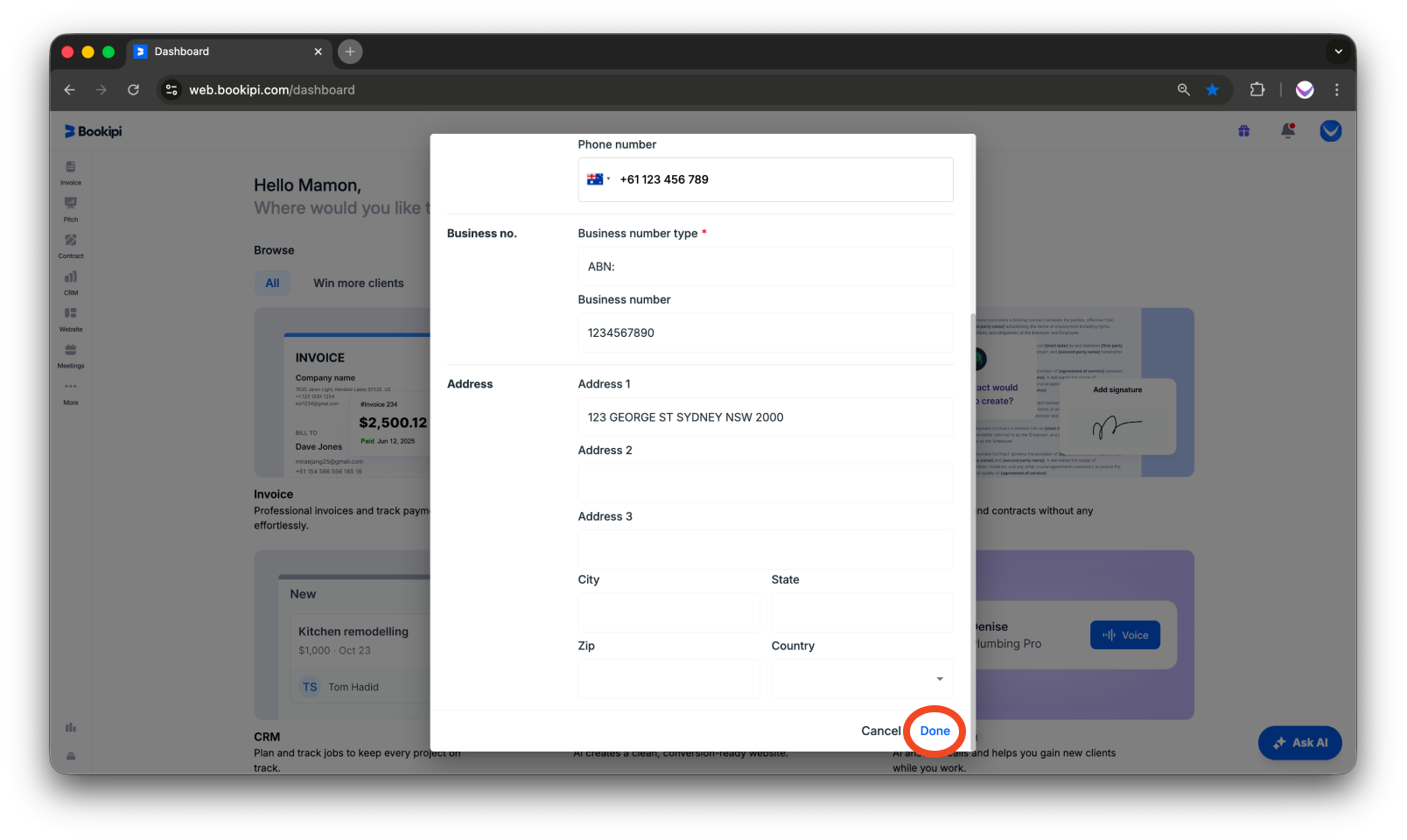 Invoice Web V2 - How to add another business - 5