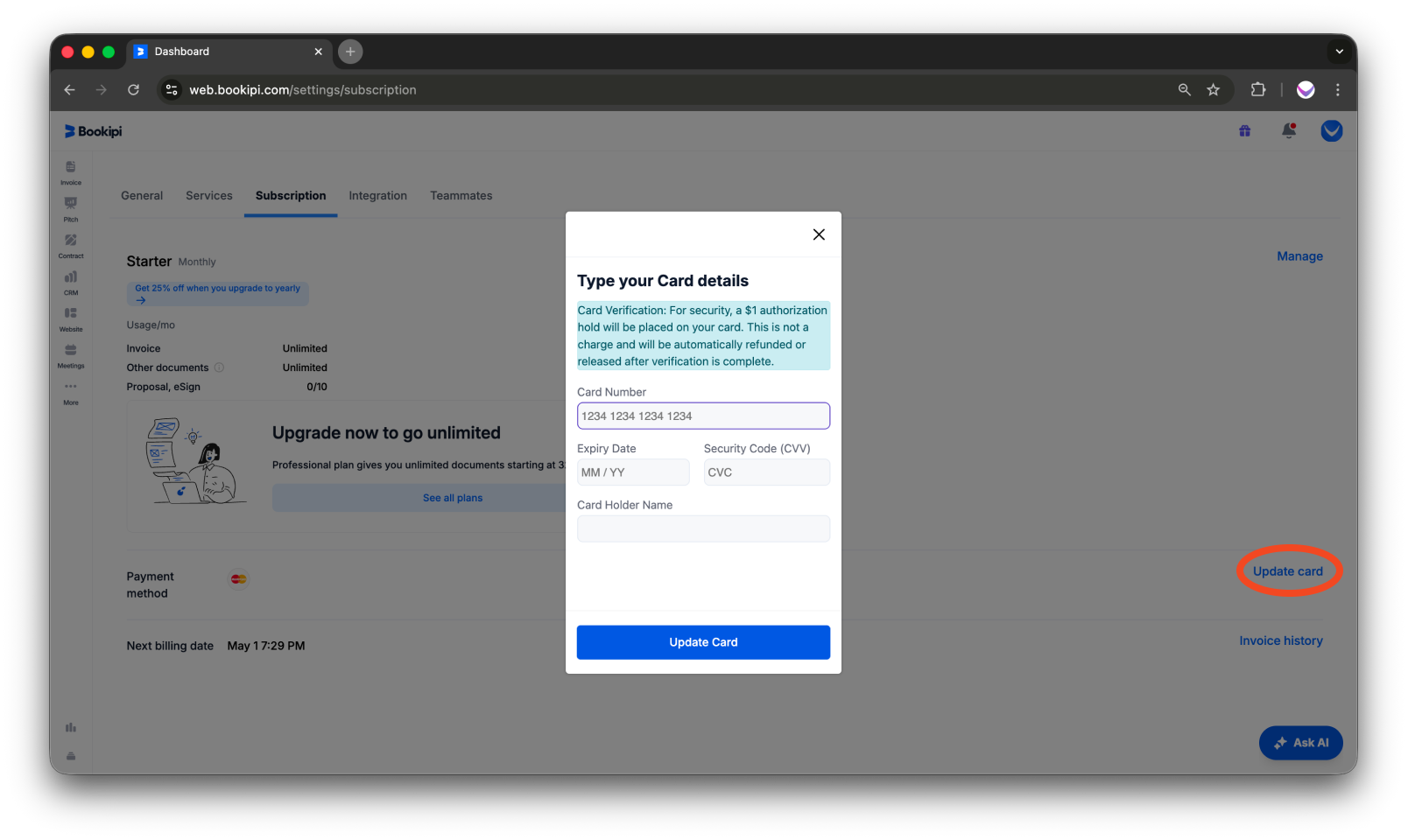 Bookipi Subscriptions - How to check and manage your subscription - 6