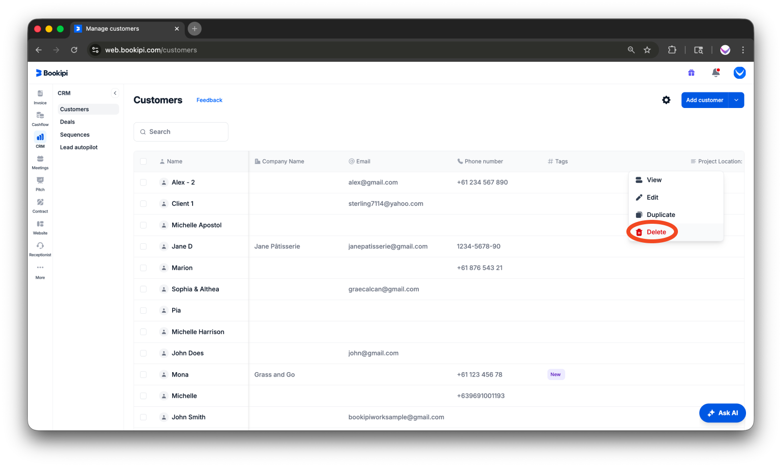 Invoice Web V2 - How to create, edit, copy and delete a customer - 24