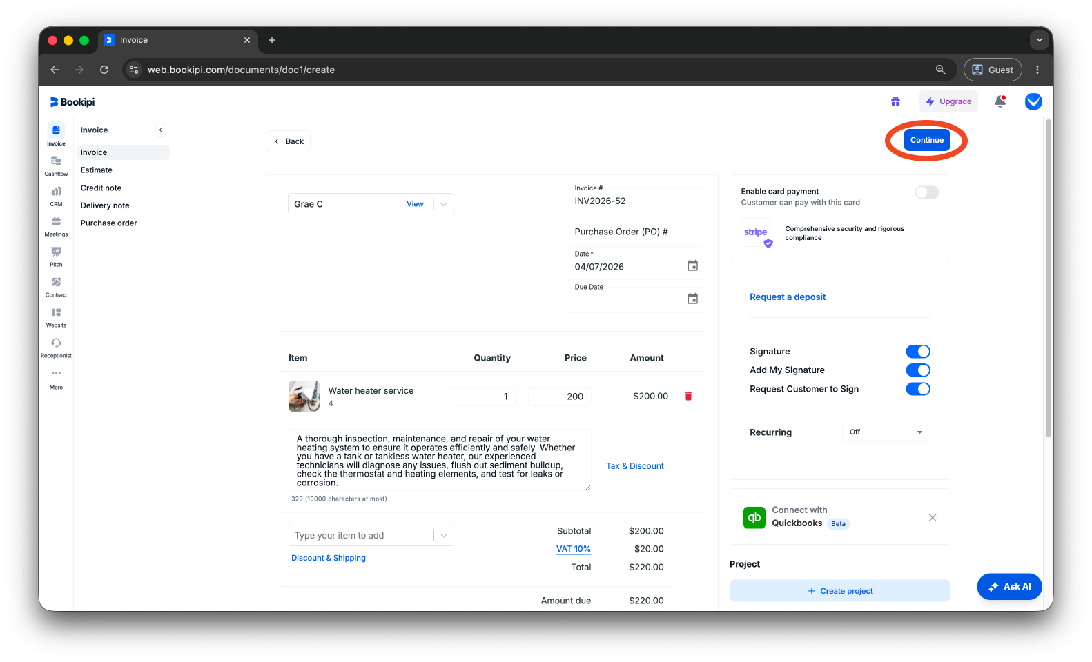 Invoice Web V2 - How to add a signature to invoices - 10