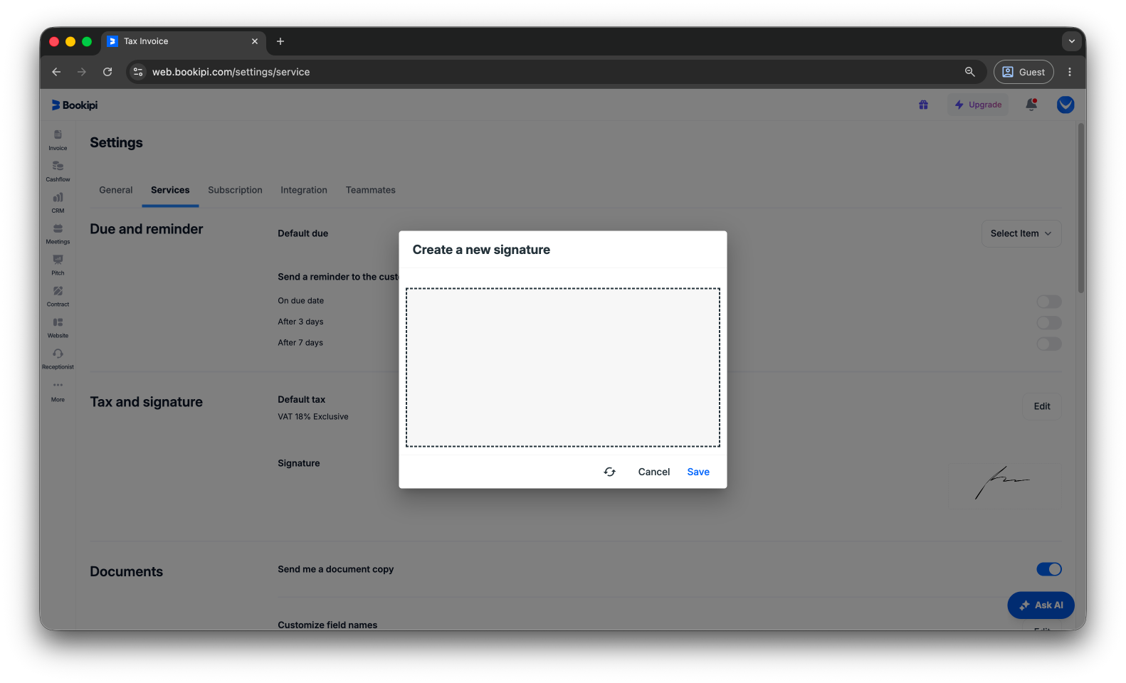 Invoice Web V2 - How to edit your signature in invoices - 5