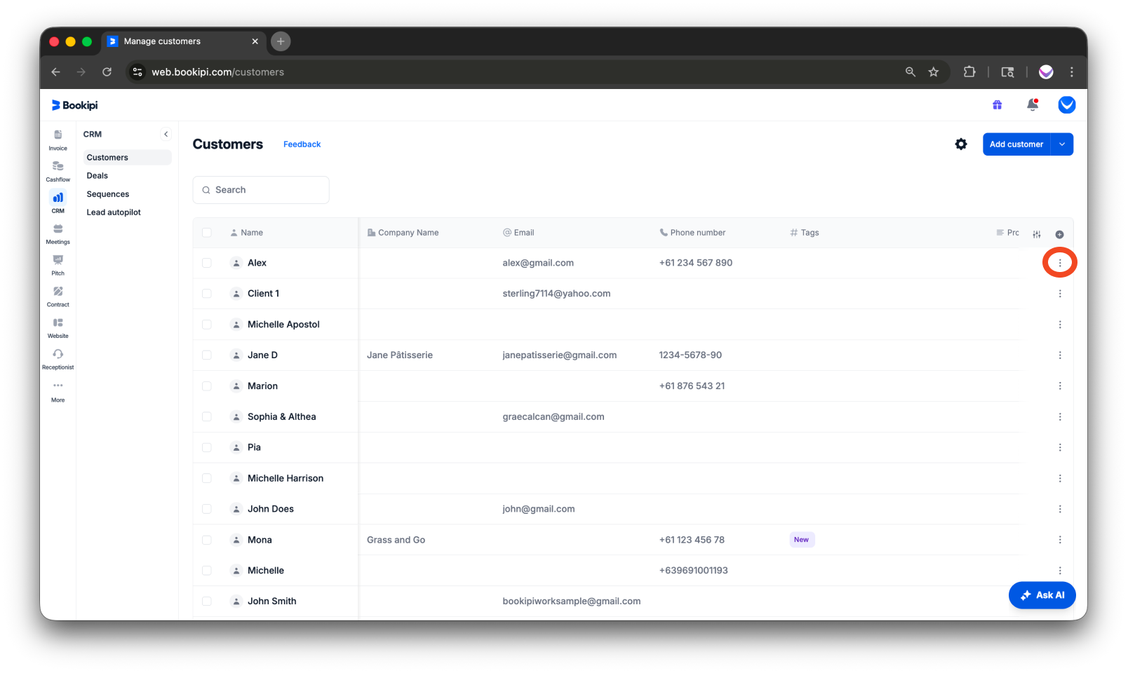 Invoice Web V2 - How to create, edit, copy and delete a customer - 18