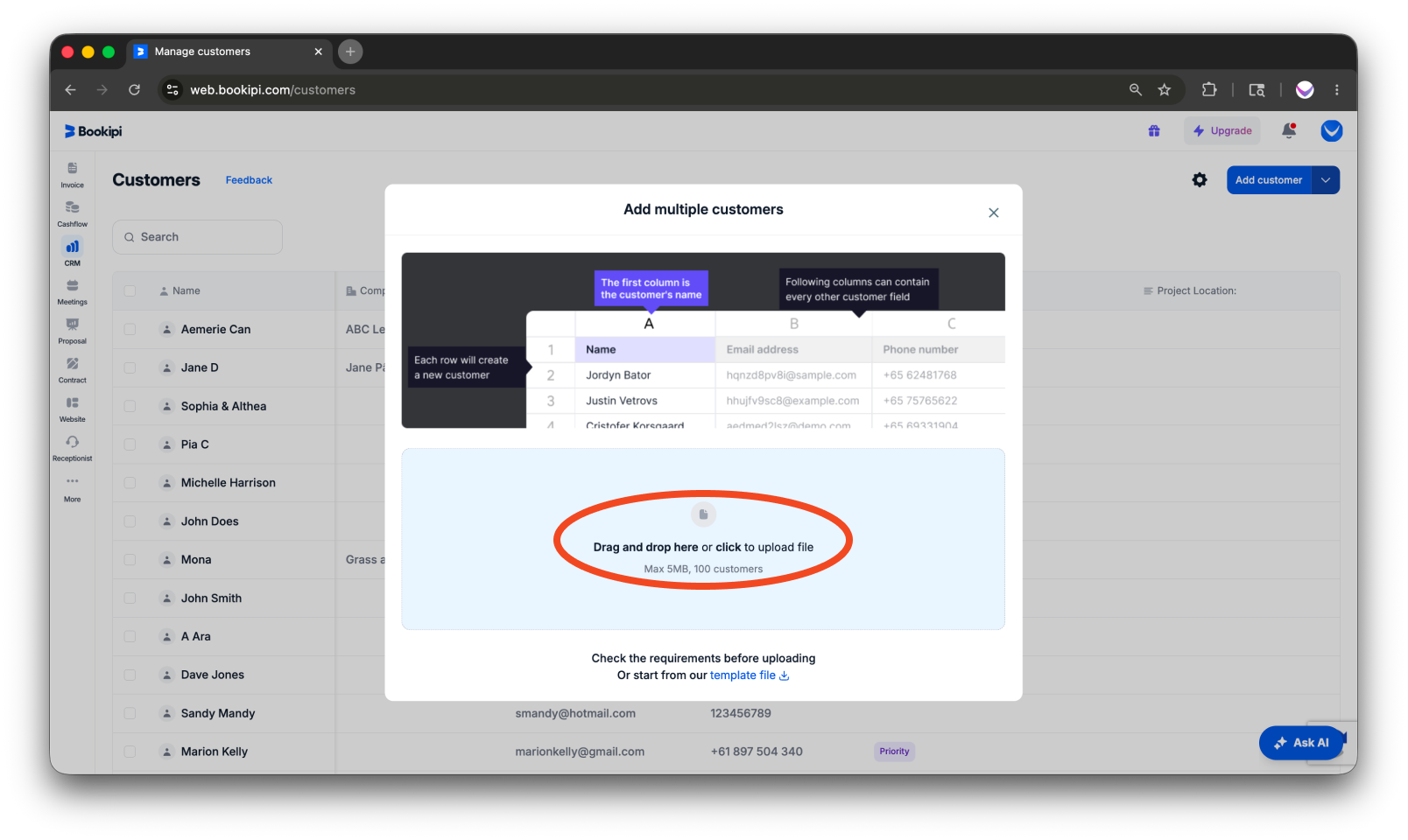 Invoice Web V2 - How to add a customer to the customer detail screen - 10