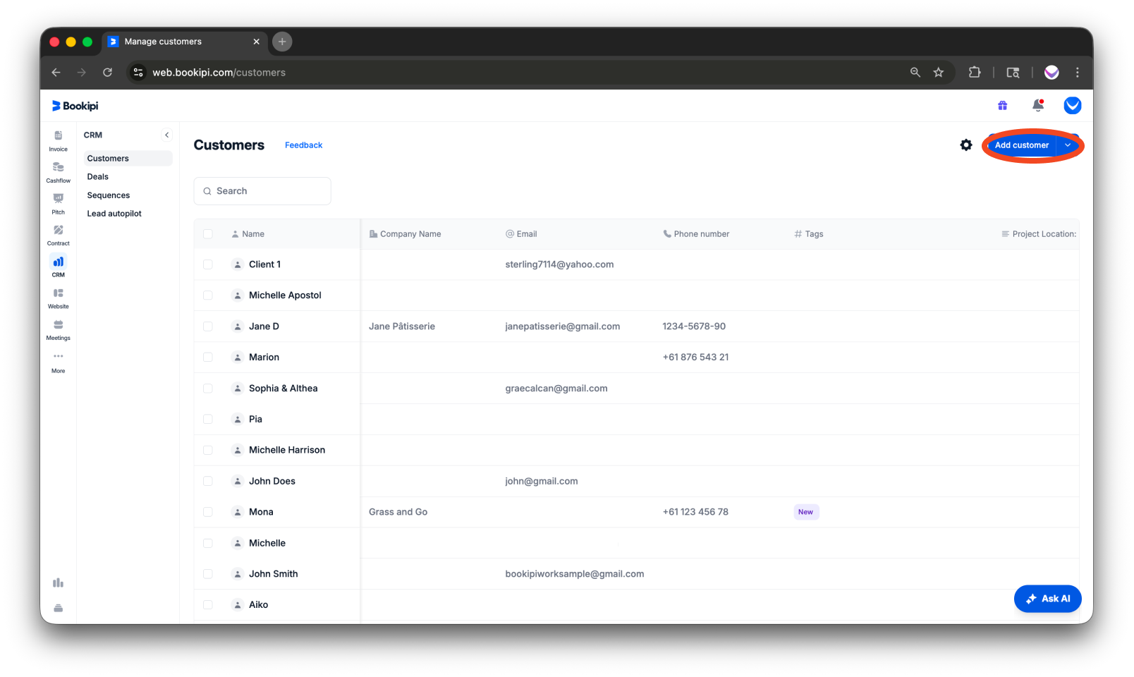 Invoice Web V2 - How to create, edit, copy and delete a customer - 3