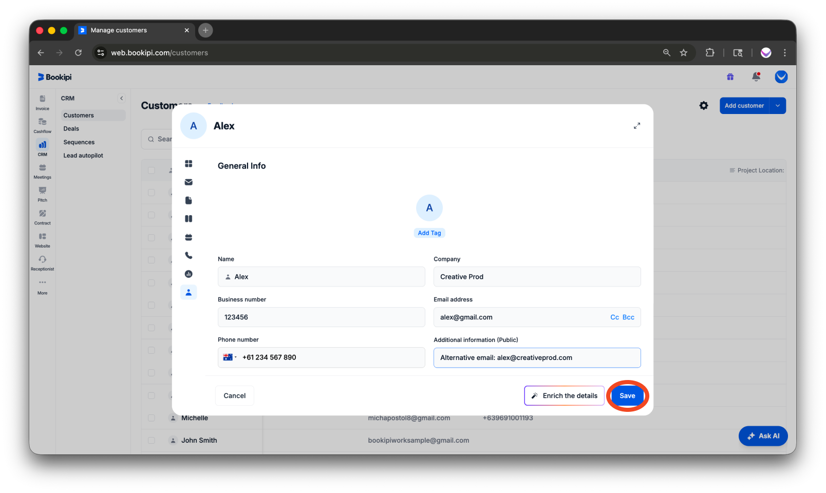 Invoice Web V2 - How to create, edit, copy and delete a customer - 14