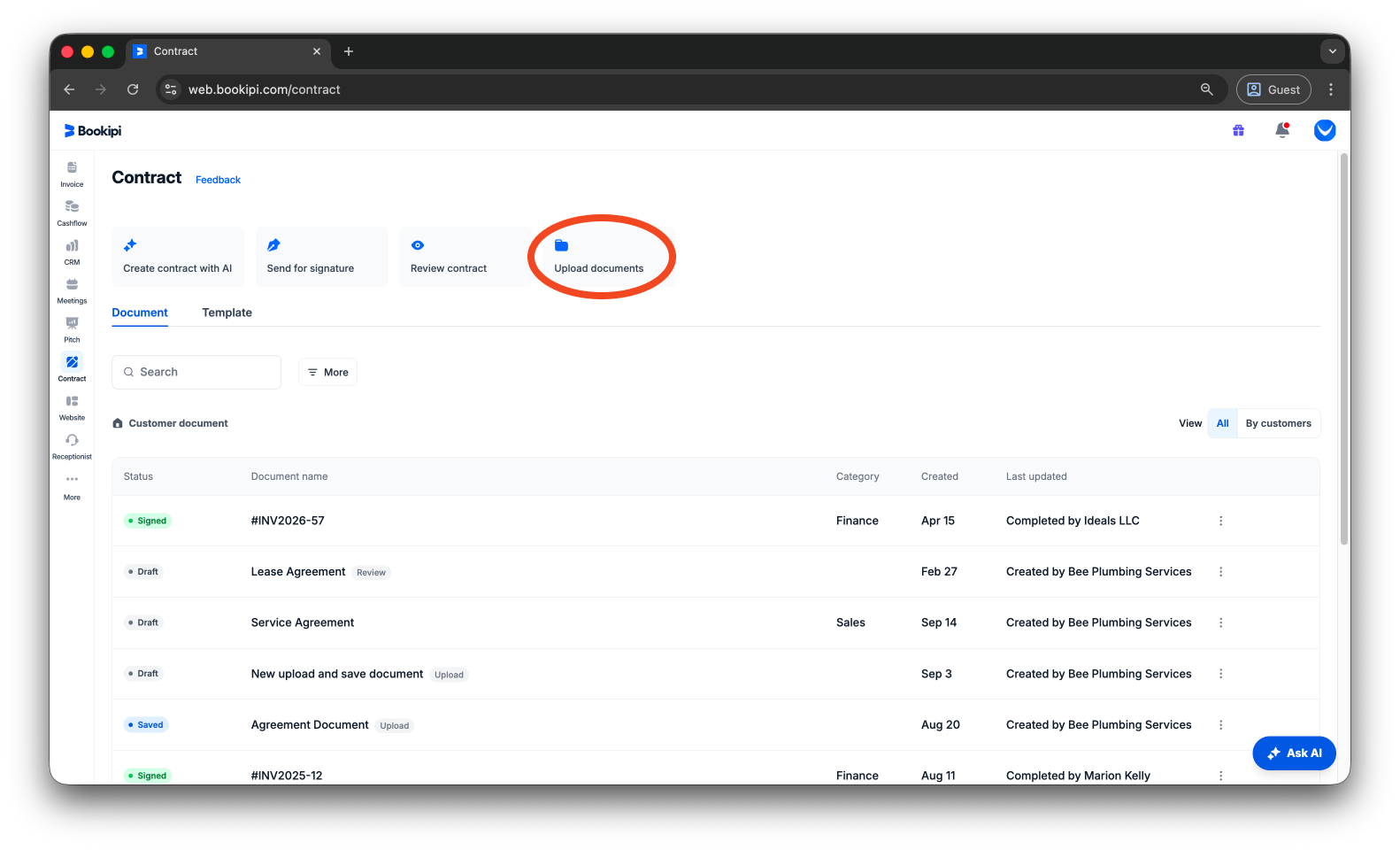Bookipi eSign - How to store your documents using Bookipi eSign - 2