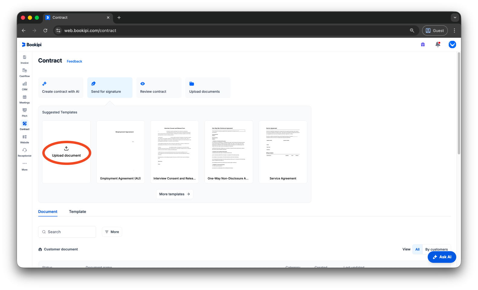 How to create an eSign document from scratch using Bookipi eSign | Bookipi