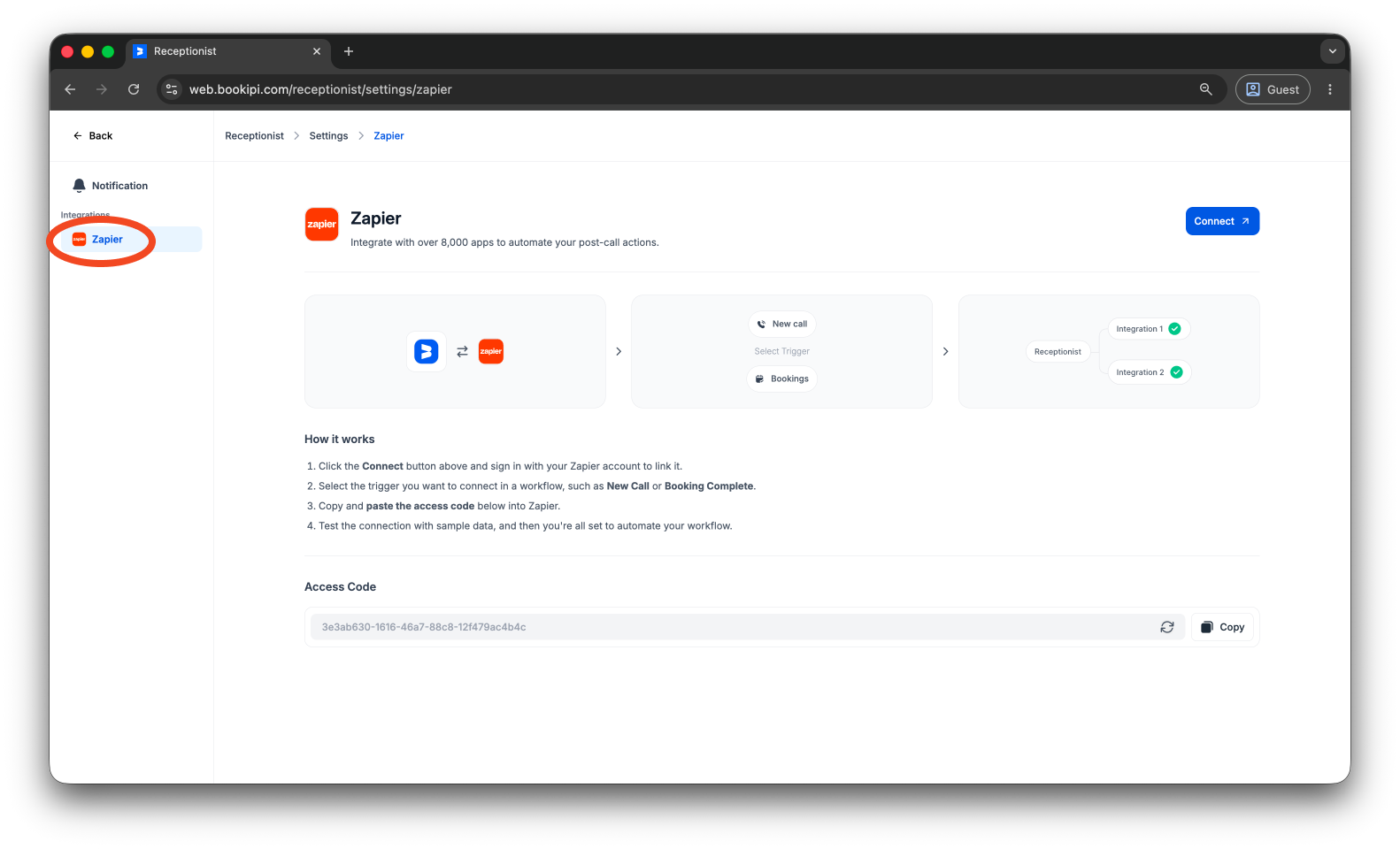 Uncategorized - How to connect Zapier with Bookipi AI Receptionist - 3