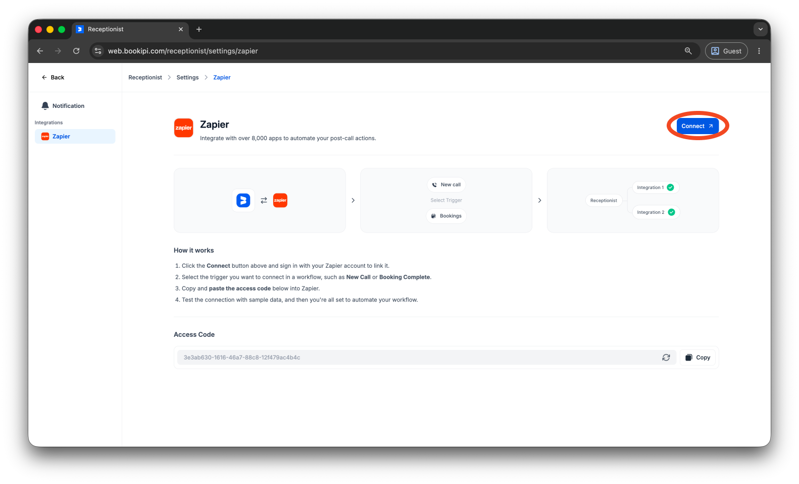 Uncategorized - How to connect Zapier with Bookipi AI Receptionist - 4
