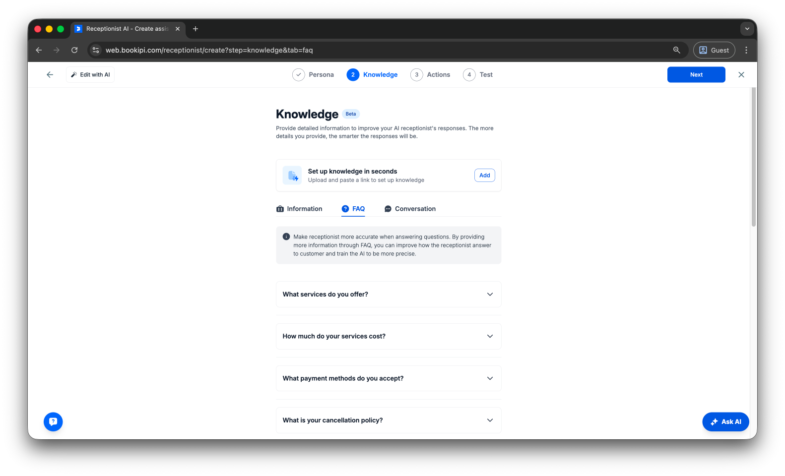 Uncategorized - How to create your Bookipi AI Receptionist - 15