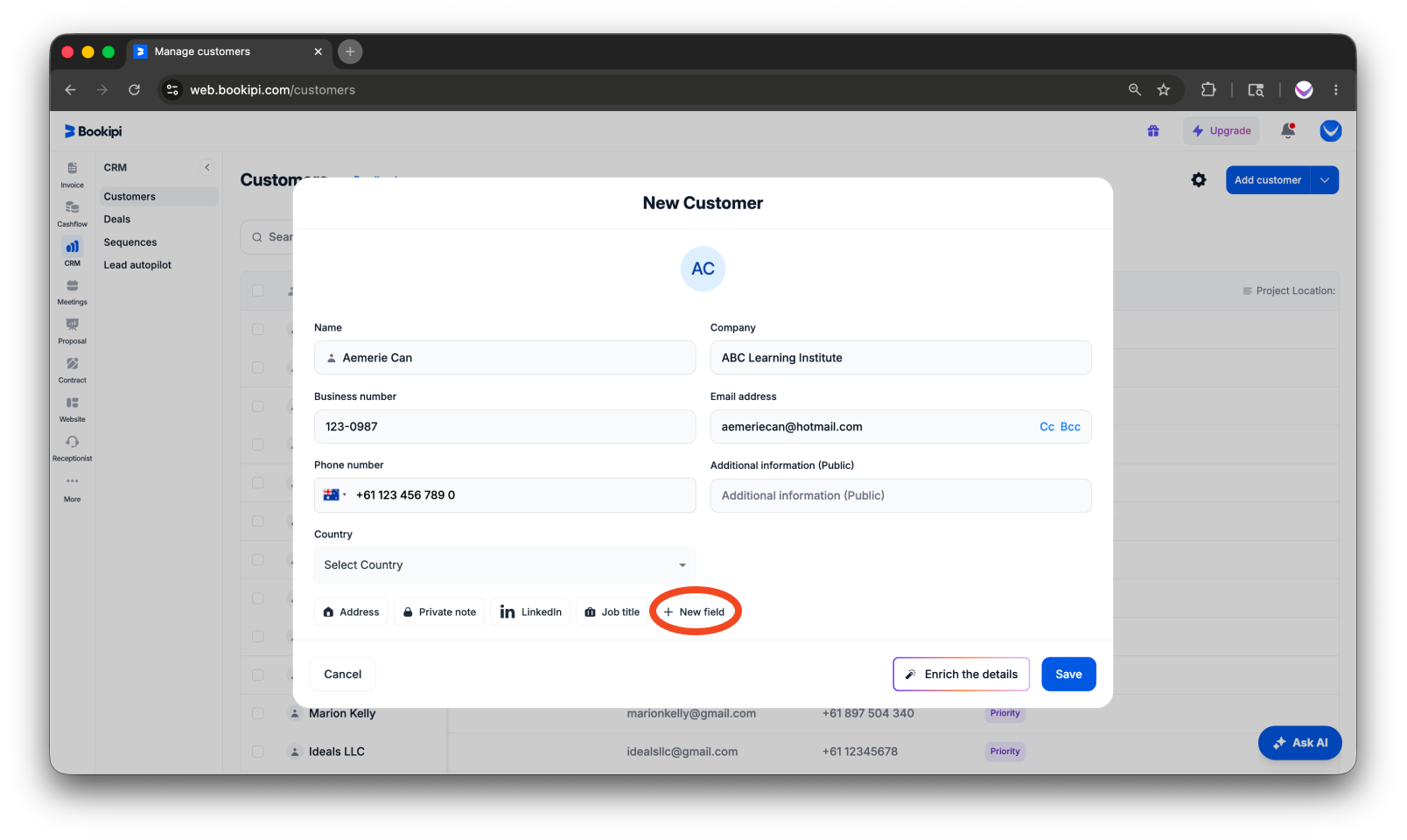Invoice Web V2 - How to add a customer to the customer detail screen - 7
