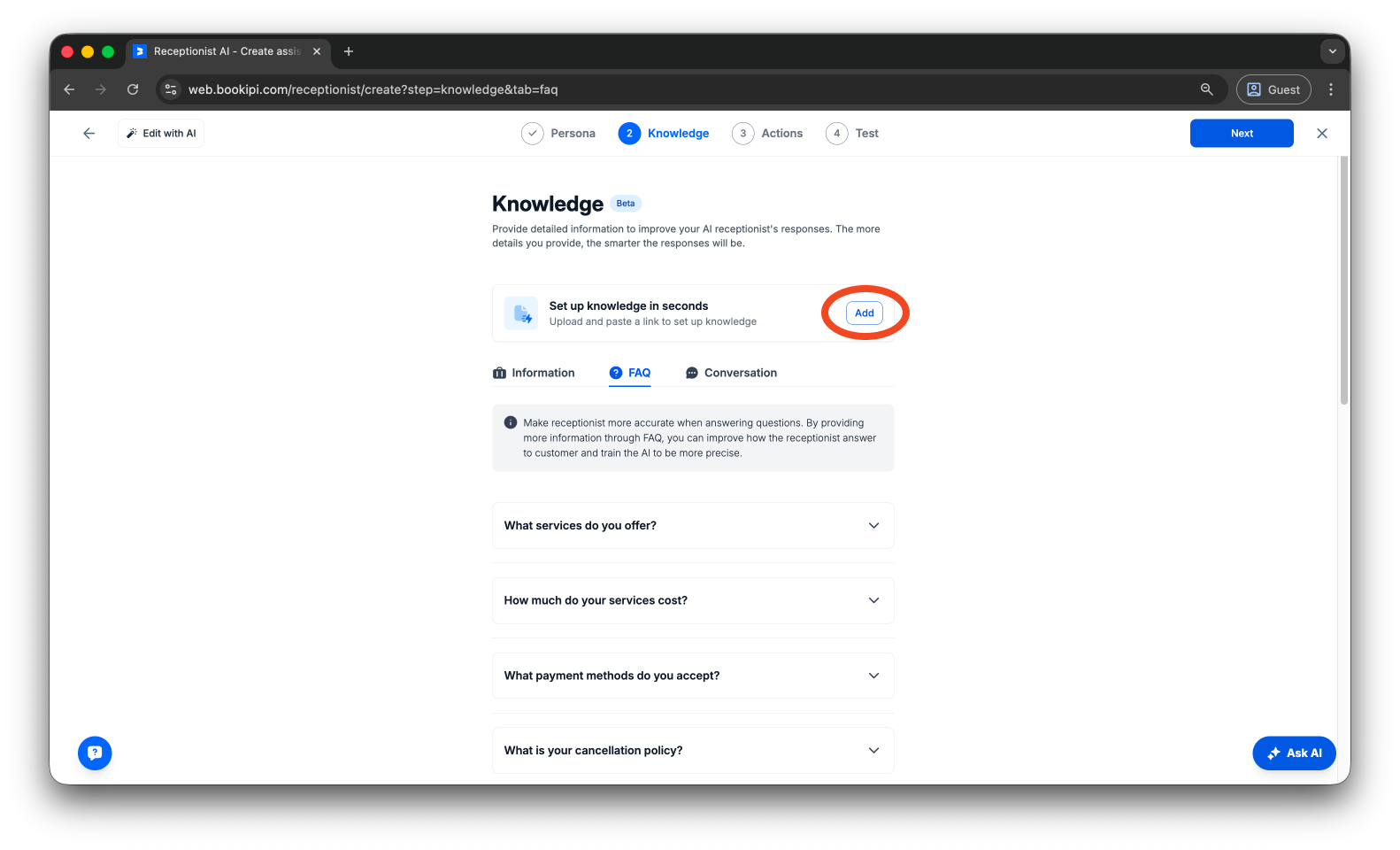 Uncategorized - How to create your Bookipi AI Receptionist - 13