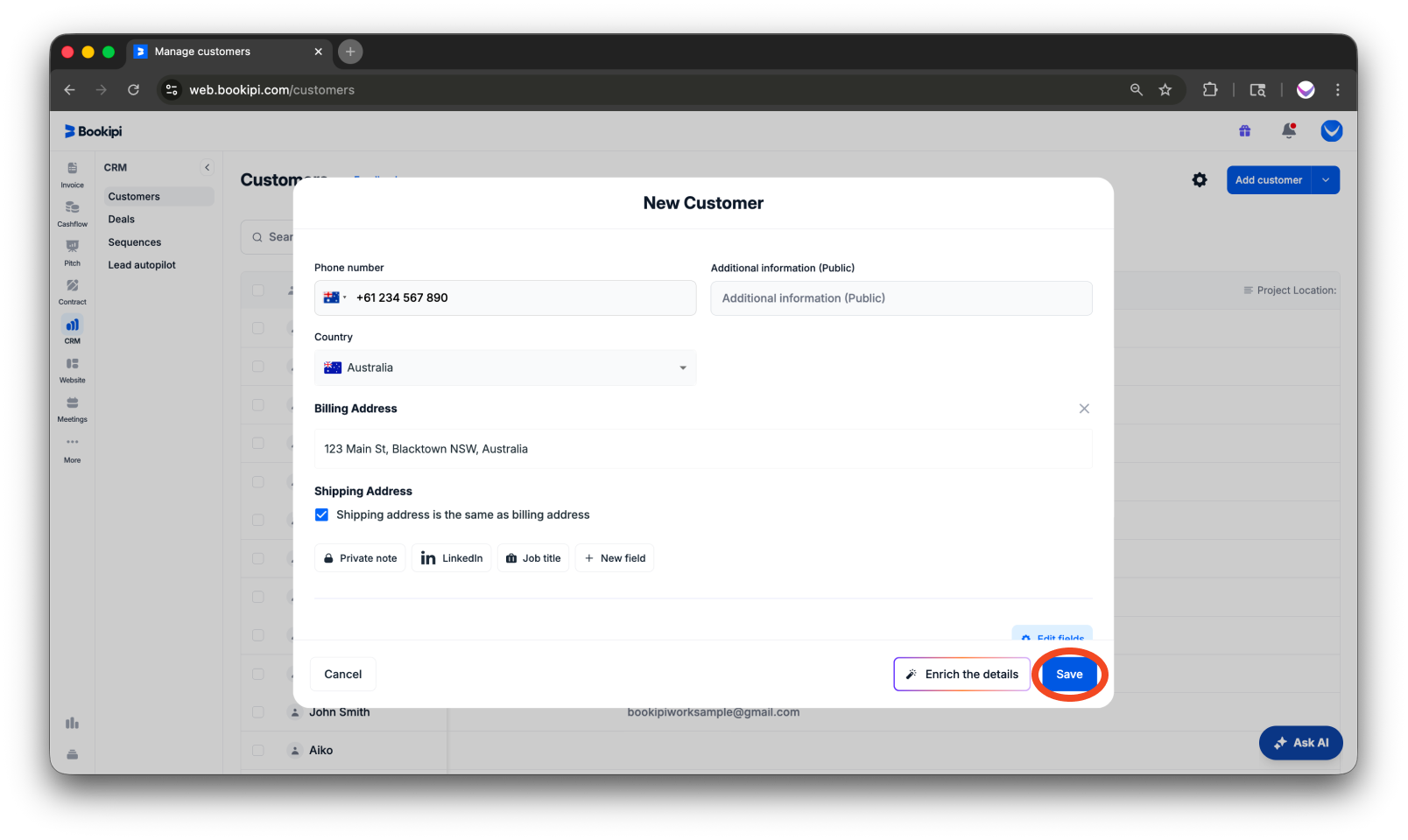 Invoice Web V2 - How to create, edit, copy and delete a customer - 8