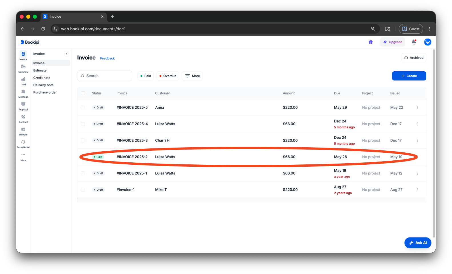 Invoice Web V2 - How to edit an invoice on the Web App - 3