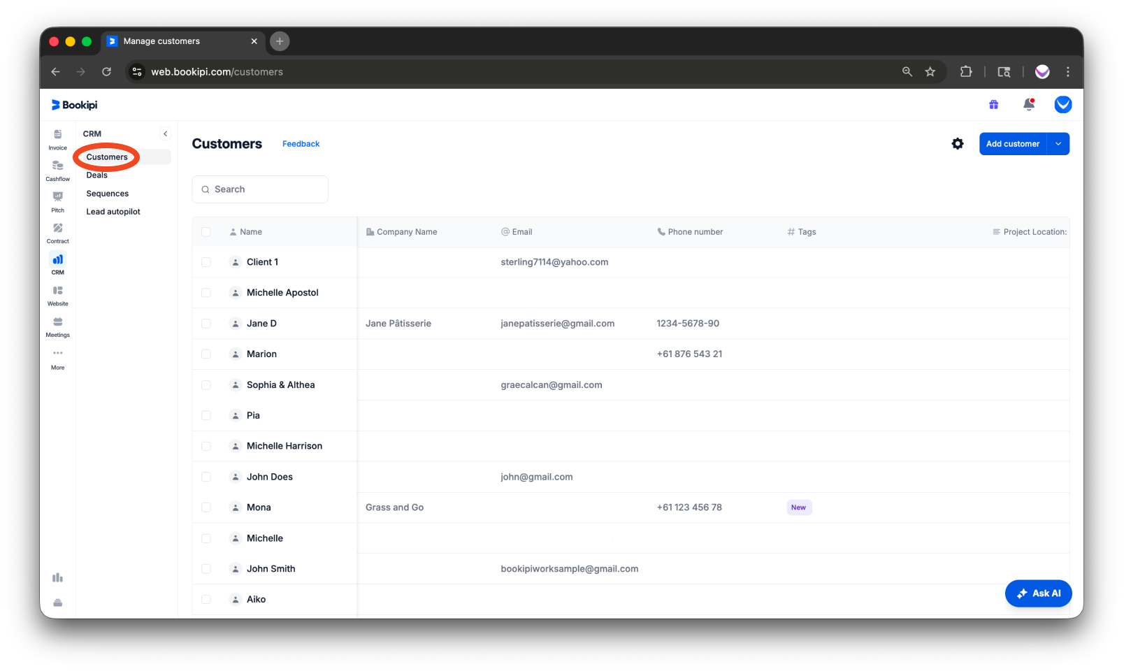 Invoice Web V2 - How to create, edit, copy and delete a customer - 2