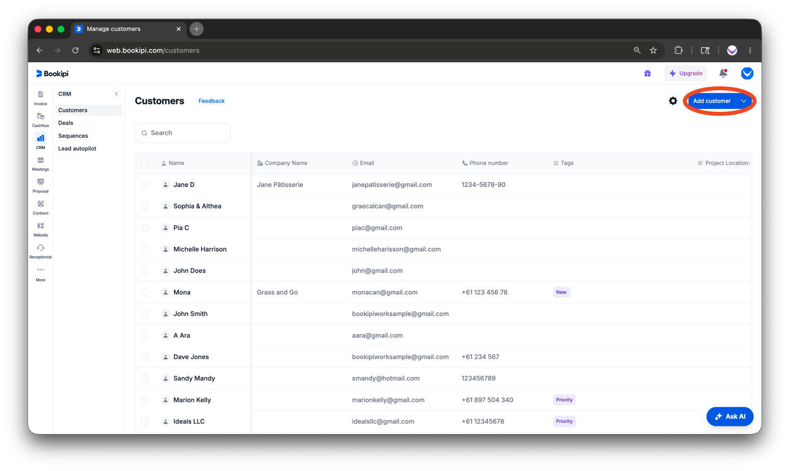 Invoice Web V2 - How to add a customer to the customer detail screen - 3