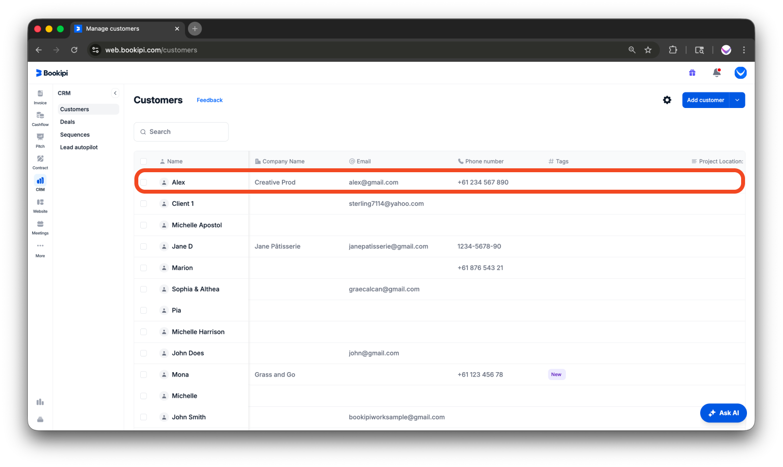 Invoice Web V2 - How to create, edit, copy and delete a customer - 11
