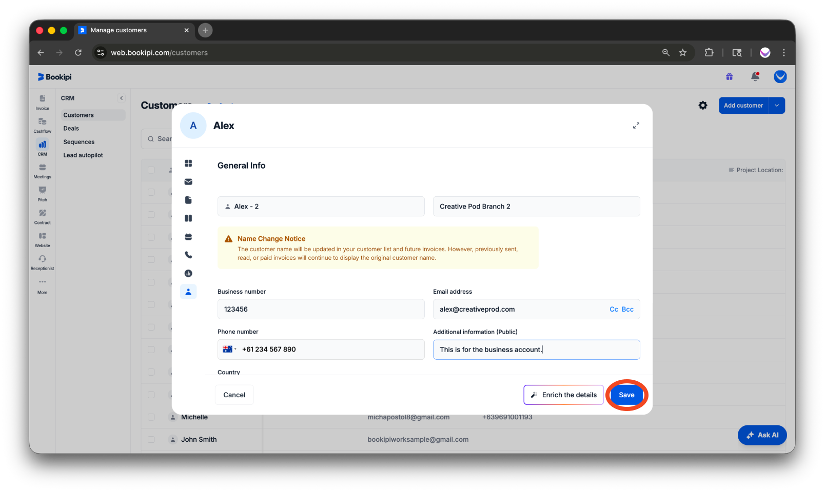 Invoice Web V2 - How to create, edit, copy and delete a customer - 20