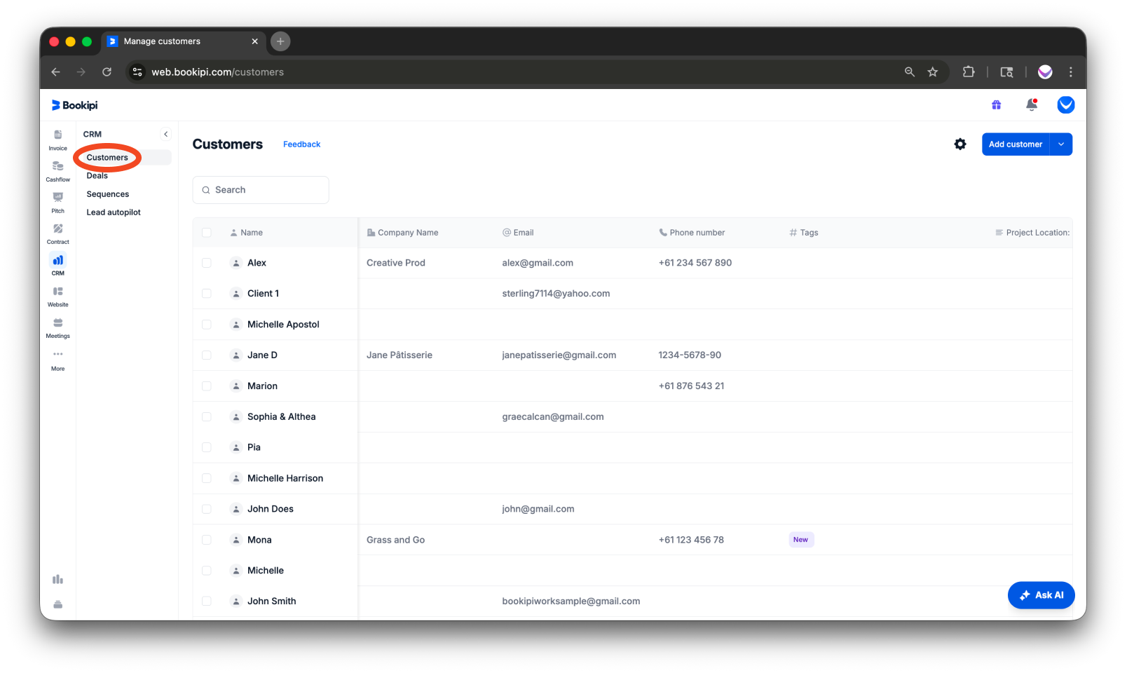 Invoice Web V2 - How to create, edit, copy and delete a customer - 10