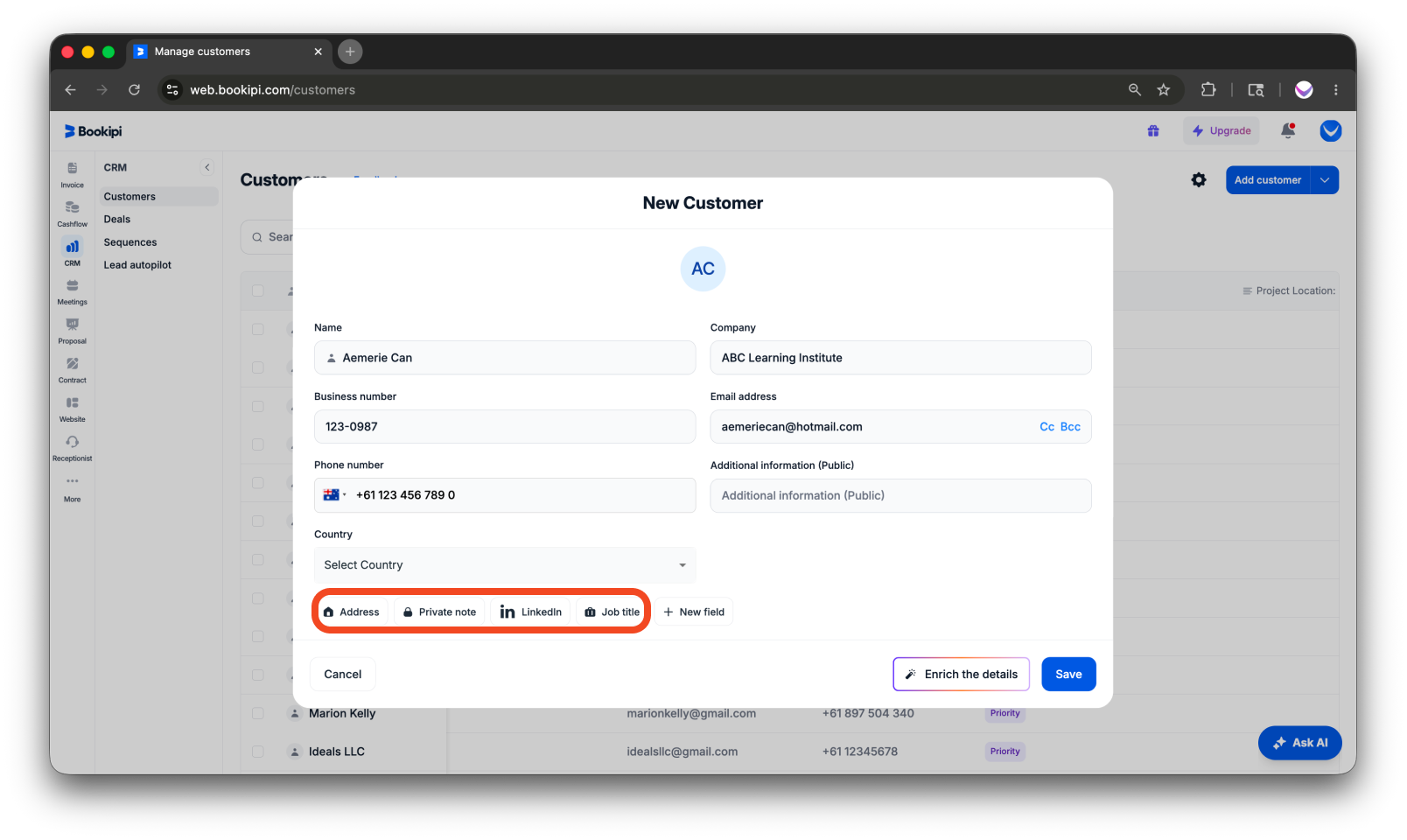 Invoice Web V2 - How to add a customer to the customer detail screen - 6