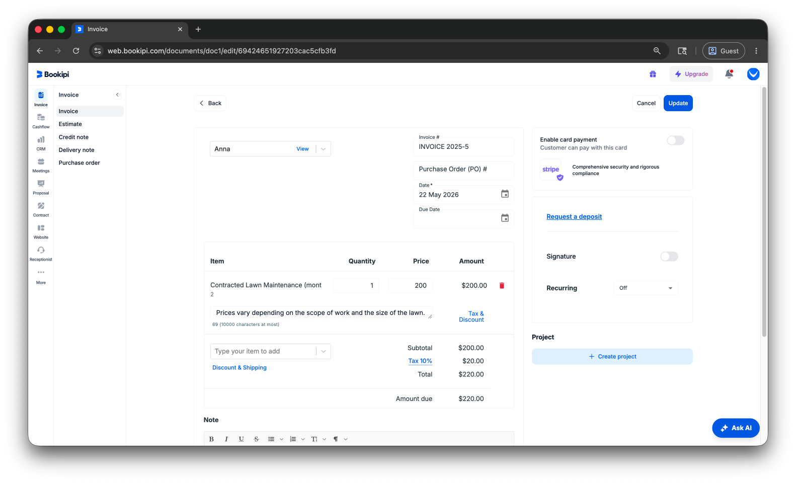 Invoice Web V2 - How to edit an invoice on the Web App - 4