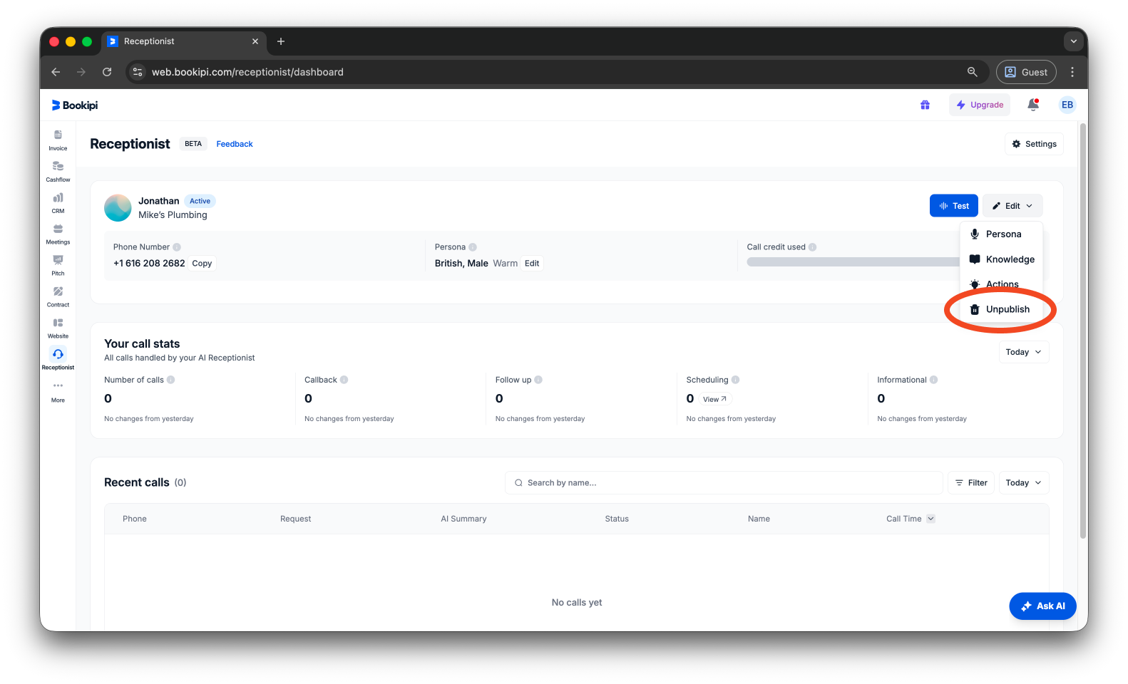 Uncategorized - How to disable your Bookipi AI Receptionist - 3