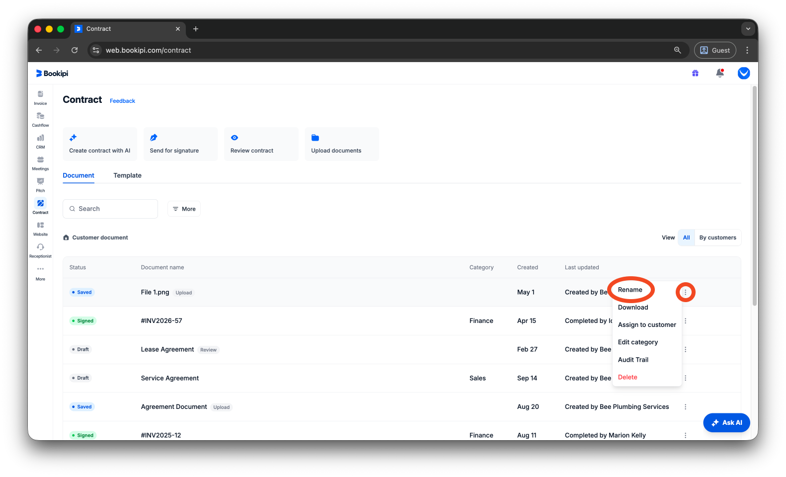 Bookipi eSign - How to store your documents using Bookipi eSign - 10