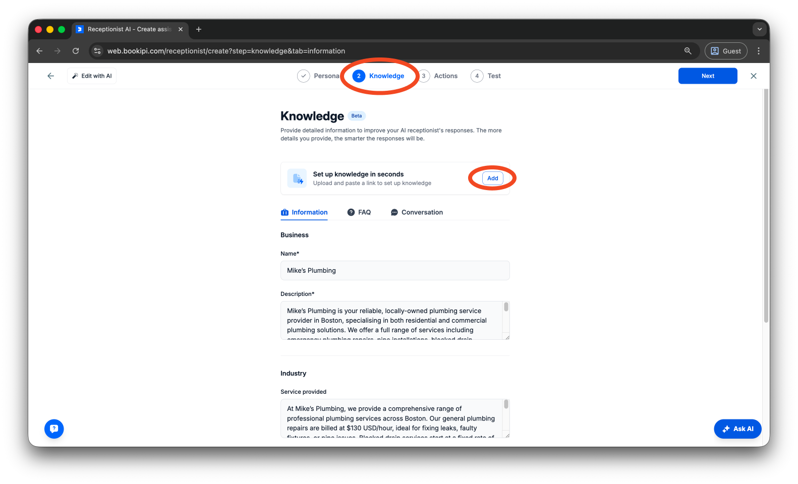 Uncategorized - How to edit your Bookipi AI Receptionist - 7