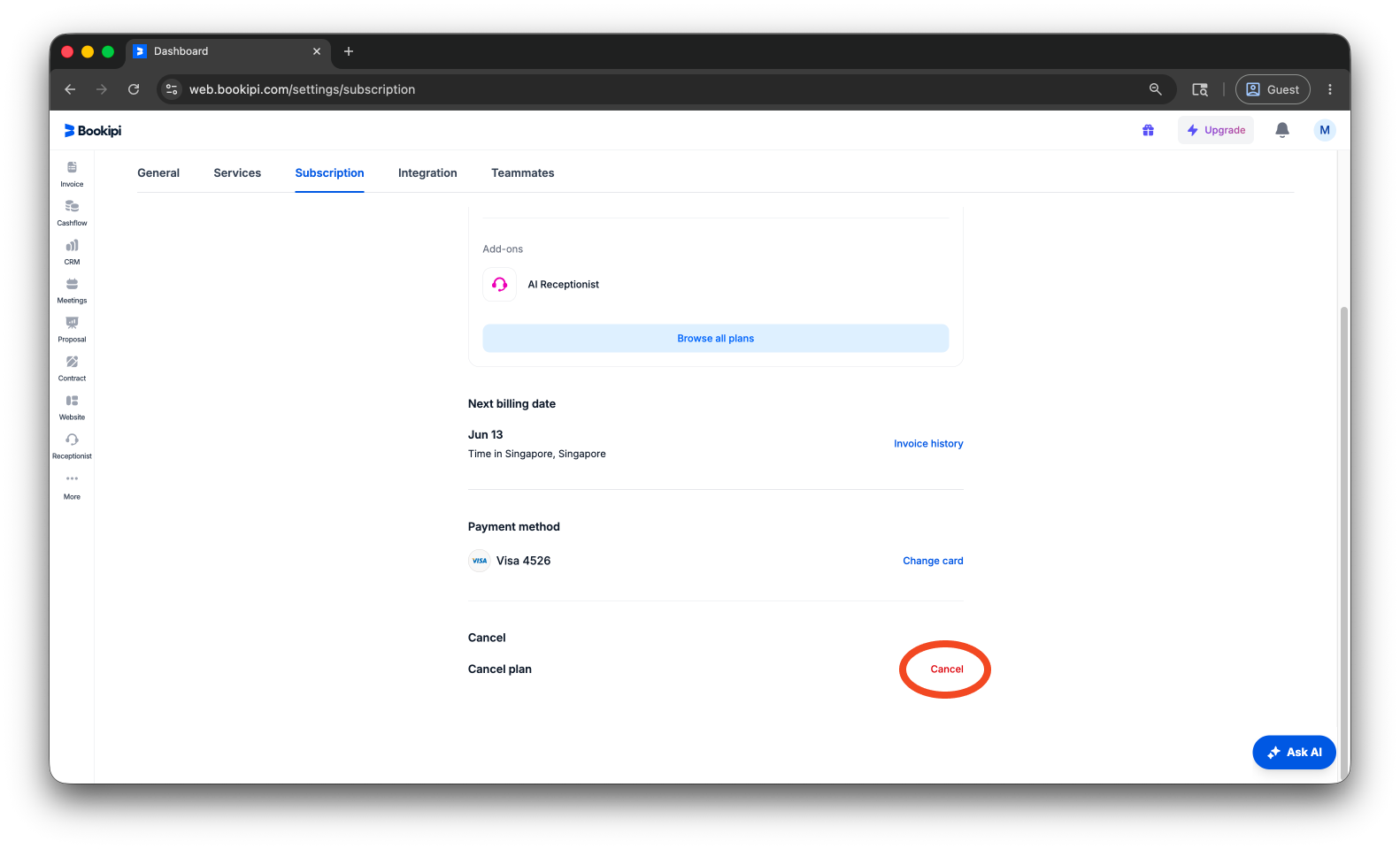 Uncategorized - How to cancel the subscription for AI Receptionist - 4
